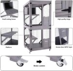 Indoor and Outdoor Cattery, Large Wooden Cat Cage with Wheels, 70.9-inch Upgraded Dog Cage with Reinforced Wooden Bars - Image 4
