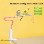 【E】Bird Perch Stand Bird Training Portable Tabletop Platform Parrot Lovebirds Indoor Budgies Bending Stand Cage Accessories