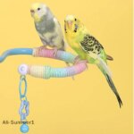 【E】Bird Perch Stand Bird Training Portable Tabletop Platform Parrot Lovebirds Indoor Budgies Bending Stand Cage Accessories - Image 5