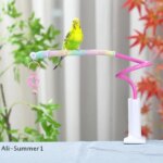 【E】Bird Perch Stand Bird Training Portable Tabletop Platform Parrot Lovebirds Indoor Budgies Bending Stand Cage Accessories - Image 2
