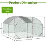 Large Chicken Coop Metal Chicken Run with Waterproof and Anti-UV Cover, Dome Shaped Walk-in Fence Cage Hen House - Image 2