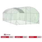 Large Chicken Coop Metal Chicken Run with Waterproof and Anti-UV Cover, Dome Shaped Walk-in Fence Cage Hen House