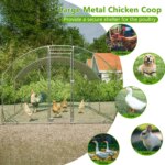 Large Chicken Coop Metal Chicken Run with Waterproof and Anti-UV Cover, Dome Shaped Walk-in Fence Cage Hen House - Image 6