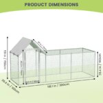 Flat Style Poultry Cage, Poultry Cage with Waterproof Cover, Walk-in Metal Poultry Cage for Outdoor Backyard Farm, Chicken Coop - Image 5