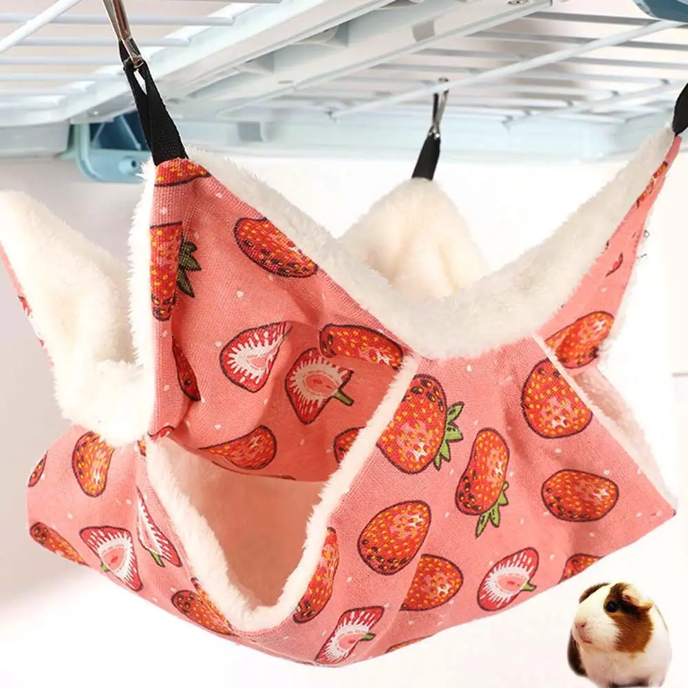 79839-tufnl6.jpg Warm Winter Plush For Small Animal Pet Cage Accessories Hamster House Rat Bed Guinea Pig Hideout Hanging Hammock - Image 1