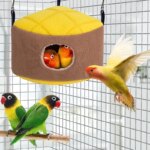Warm Bird Nest Winter House Snuggle Hut Hanging Hammock Cage Accessories Plush Hideaway for Gerbil Small Parrot Parakeet Cockati
