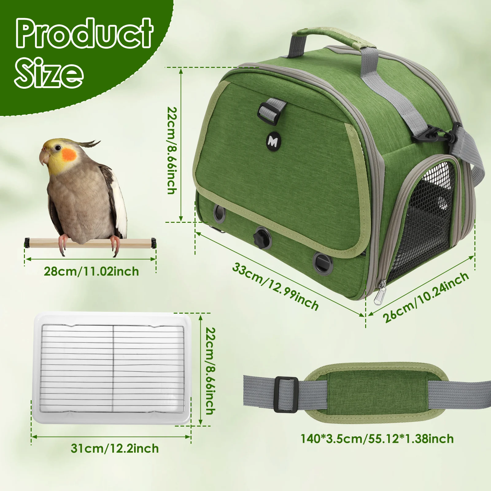 Portable Bird Travel Bag Oxford Cloth Bird Carrier Parrot Travel Cage with Tray and Clear Window Travel Bird Raising Supplies Portable Bird Travel Bag Oxford Cloth Bird Carrier Parrot Travel Cage with Tray and Clear Window Travel Bird Raising Supplies