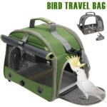 Portable Bird Travel Bag Oxford Cloth Bird Carrier Parrot Travel Cage with Tray and Clear Window Travel Bird Raising Supplies