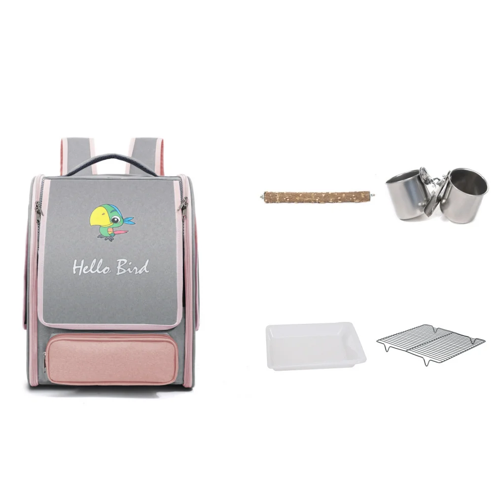 Portable Bird Carrier Bird Backpack Bag with Perch and Tray for Parrots Parakeets Cockatiels Pets Travel Large space Bird Cage