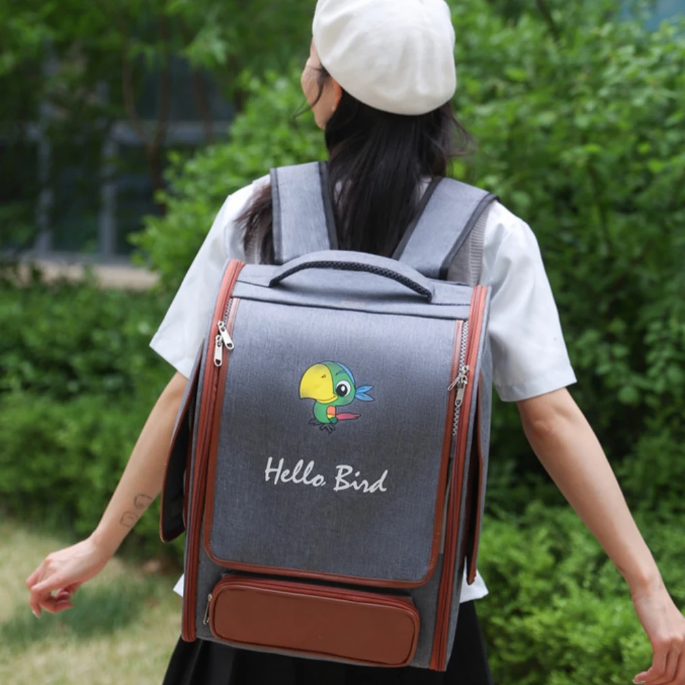Portable Bird Carrier Bird Backpack Bag with Perch and Tray for Parrots Parakeets Cockatiels Pets Travel Large space Bird Cage