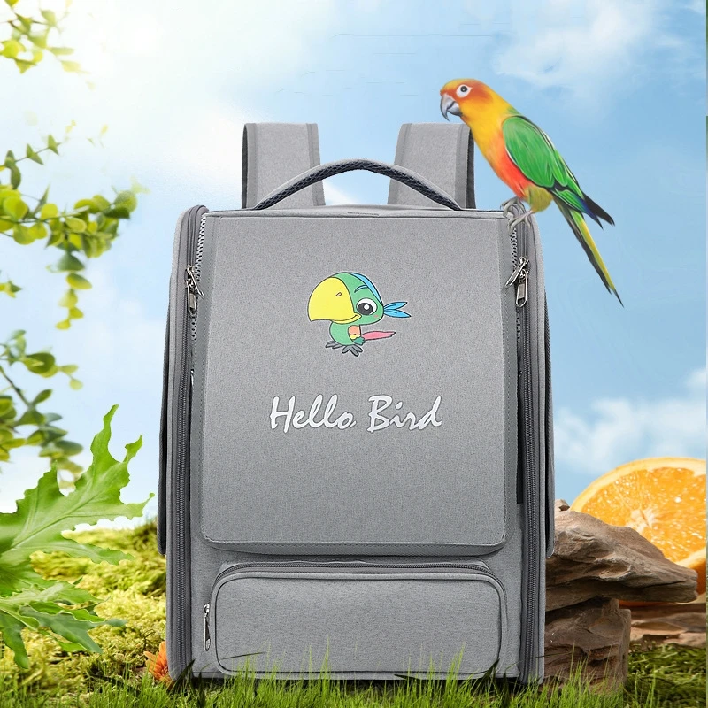 Portable Bird Carrier Bird Backpack Bag with Perch and Tray for Parrots Parakeets Cockatiels Pets Travel Large space Bird Cage