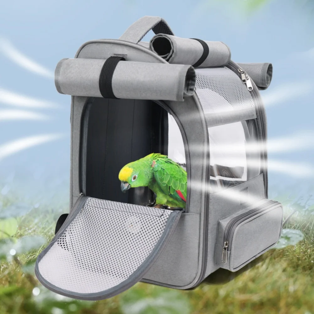 Portable Bird Carrier Bird Backpack Bag with Perch and Tray for Parrots Parakeets Cockatiels Pets Travel Large space Bird Cage