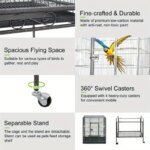 53" Large Bird Pet Cage Large Play Top Parrot Finch Cage Macaw Cockatoo W/ Door - Image 4