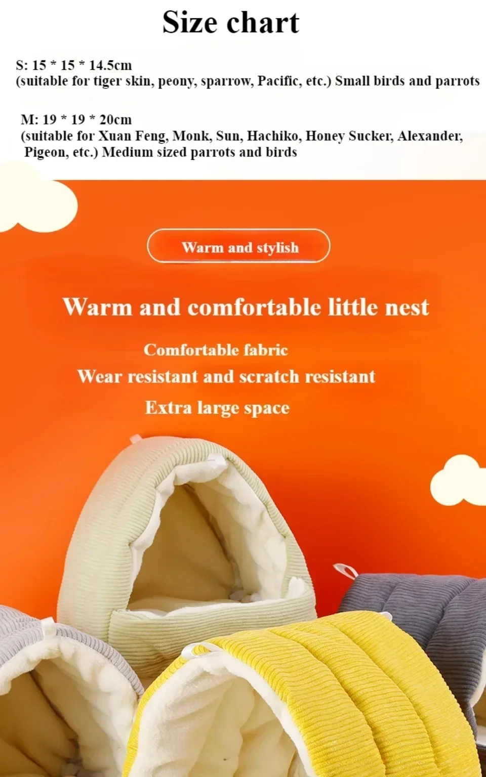 Parrot Cotton Nest Bird Cage Mini Hammock Cage Plush and Thickened Winter Bird Cotton Nest Hut Tent Bed Hanging Cave Pet Items Parrot Cotton Nest Bird Cage Mini Hammock Cage Plush and Thickened Winter Bird Cotton Nest Hut Tent Bed Hanging Cave Pet Items