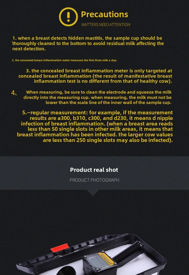 Cow Mastitis Detectors Cow Breast Inflammation Tester Grazing and Breeding Equipment Veterinary Prevention Tester