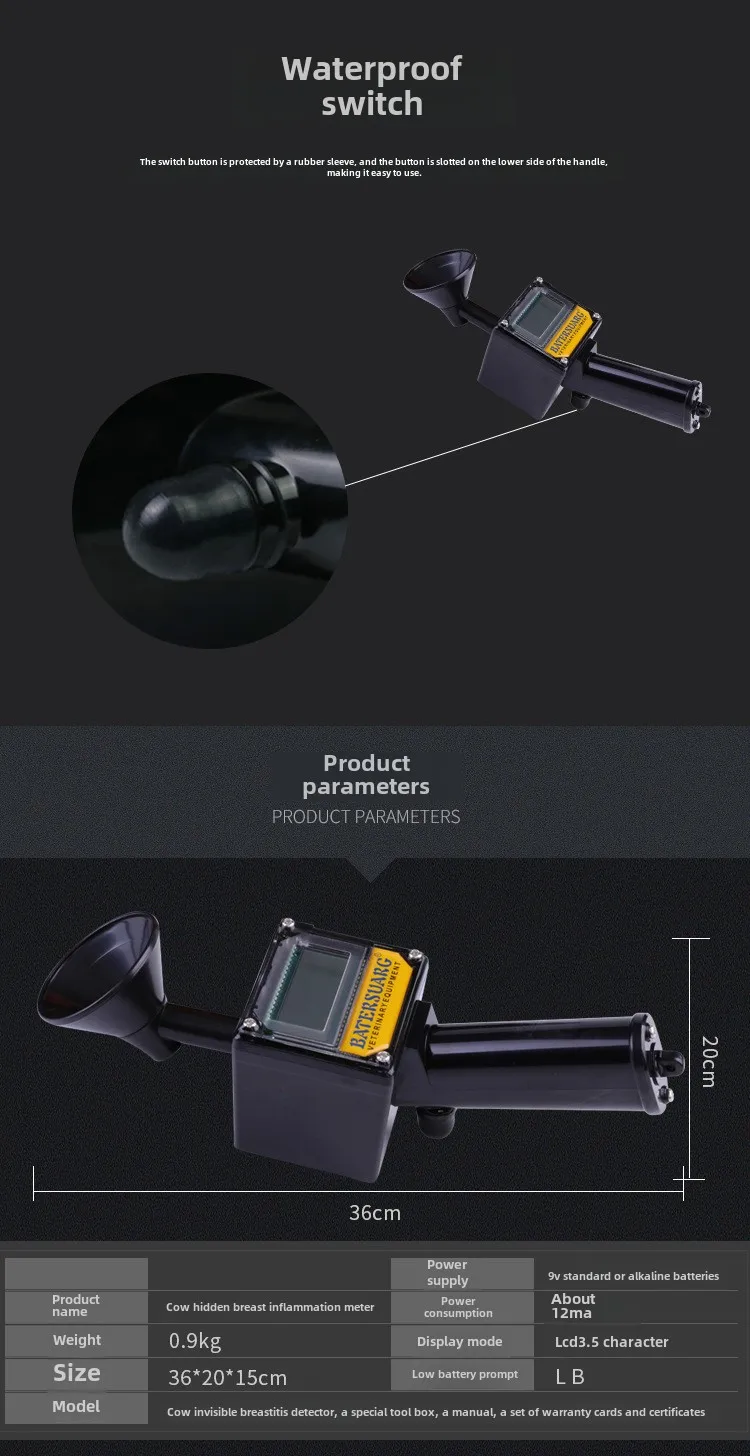 Cow Mastitis Detectors Cow Breast Inflammation Tester Grazing and Breeding Equipment Veterinary Prevention Tester