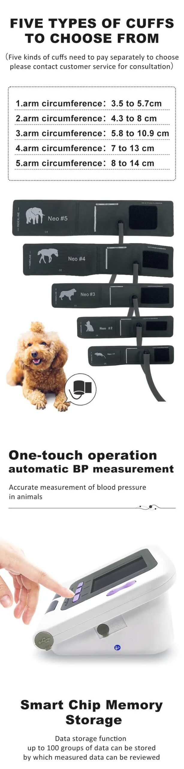 CONTEC08a Vet Animal Blood Pressure Detector Can Be Equipped With Blood Oxygen Function Probe And Cuff Of Various Sizes