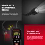 HABOTEST HT608 Natural Gas Leak Detector Sound & Screen Alarm Combustible Flammable Methane Gas Leak Detector Location Determine - Image 4