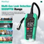 MASTFUYI FY8838 Professional Gas Leak Detector 0-9999PPM - Portable Combustible Gas Sniffer for Methane LNG Audio Visual Alarm
