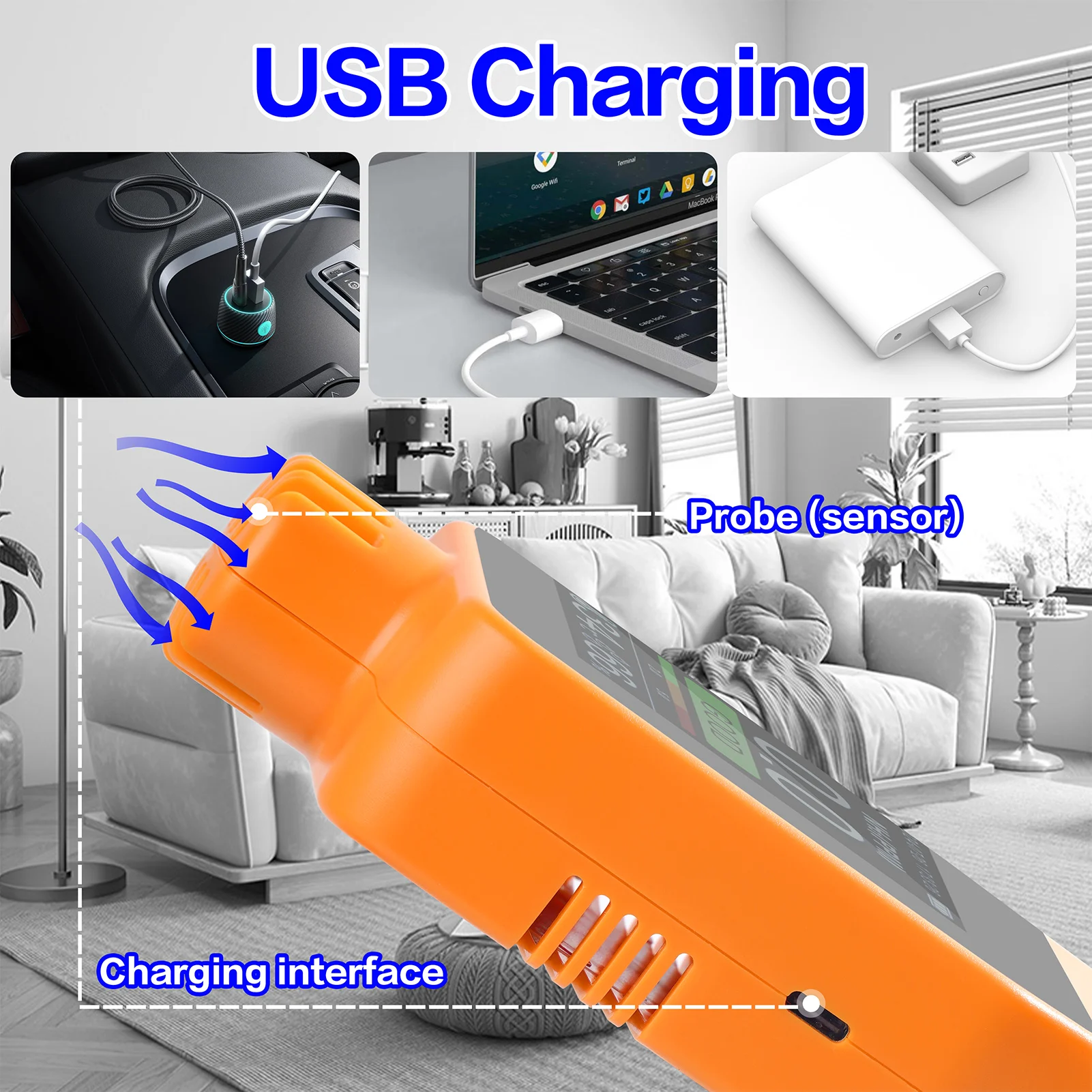 Handheld Ammonia Gas Detector 0~100 PPM Digital NH³ Gas Tester with LCD Display Temperature Humidity Ammonia Gas Monitor