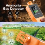 Handheld Ammonia Gas Detector 0~100 PPM Digital NH³ Gas Tester with LCD Display Temperature Humidity Ammonia Gas Monitor - Image 2