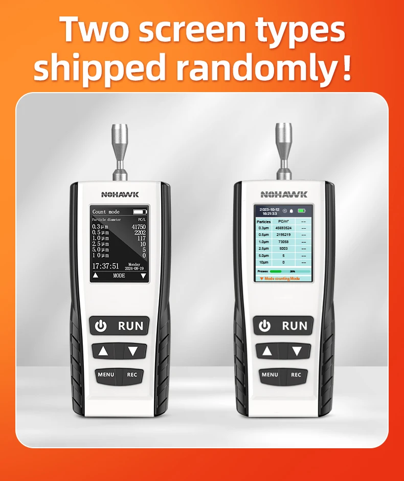 Nohawk New Dust Particle Counter PM2.5 PM10 Detector Air Pollution Detector with 2.4in LCD Display For 1000-Class Clean Room Nohawk New Dust Particle Counter PM2.5 PM10 Detector Air Pollution Detector with 2.4in LCD Display For 1000-Class Clean Room