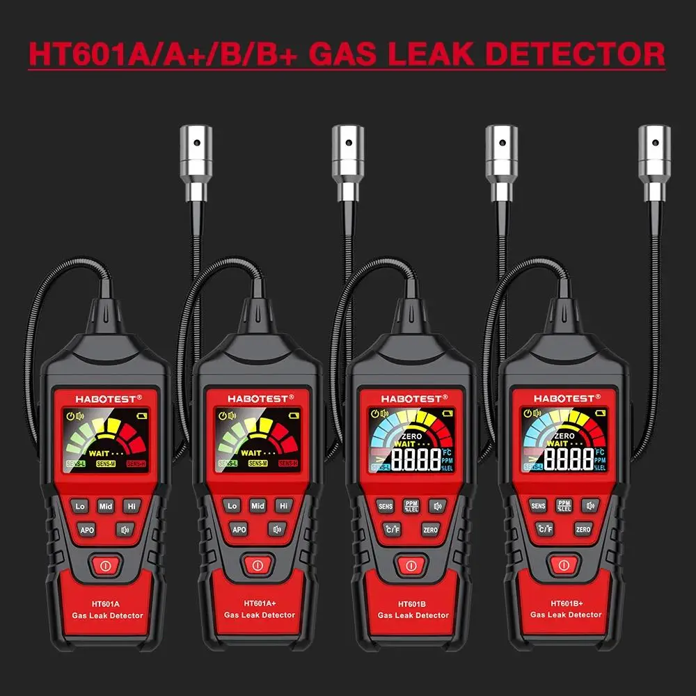 HABOTEST HT601A HT601B Gas Leak Detector 0-1000PPM Sound & Screen Alarm Combustible Flammable Natural Methane Gas Detector HABOTEST HT601A HT601B Gas Leak Detector 0-1000PPM Sound & Screen Alarm Combustible Flammable Natural Methane Gas Detector