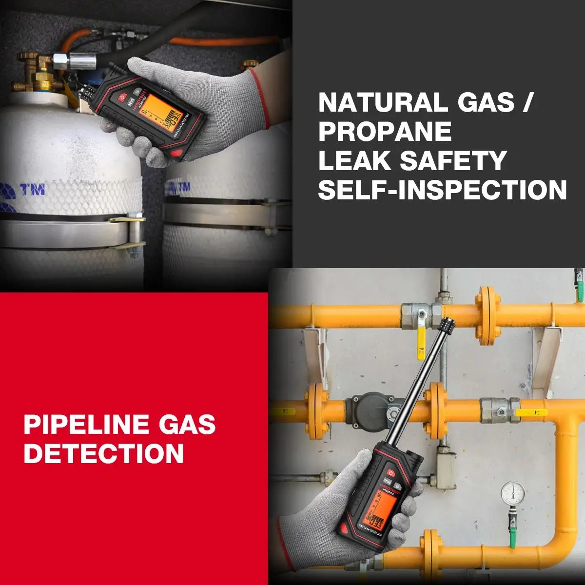 HABOTEST HT58PRO Gas Leak Detector Gas High precision gas sensor sensitive sensor portable combustible Gas Detector