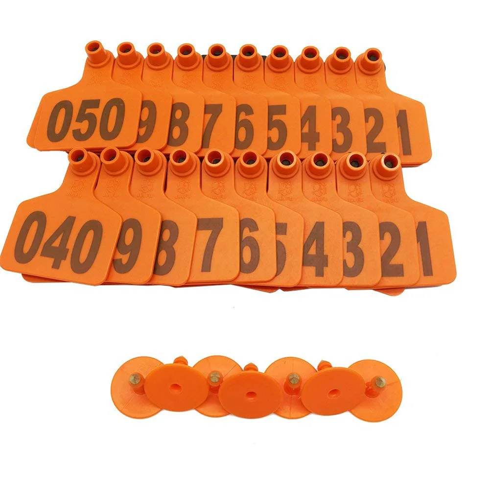 100 Sets Livestock Cow Cattle TPU Ear Tag Signs With Word Ear Tags Typing Copper Head Earrings Farm Animal Identification Card 100 Sets Livestock Cow Cattle TPU Ear Tag Signs With Word Ear Tags Typing Copper Head Earrings Farm Animal Identification Card
