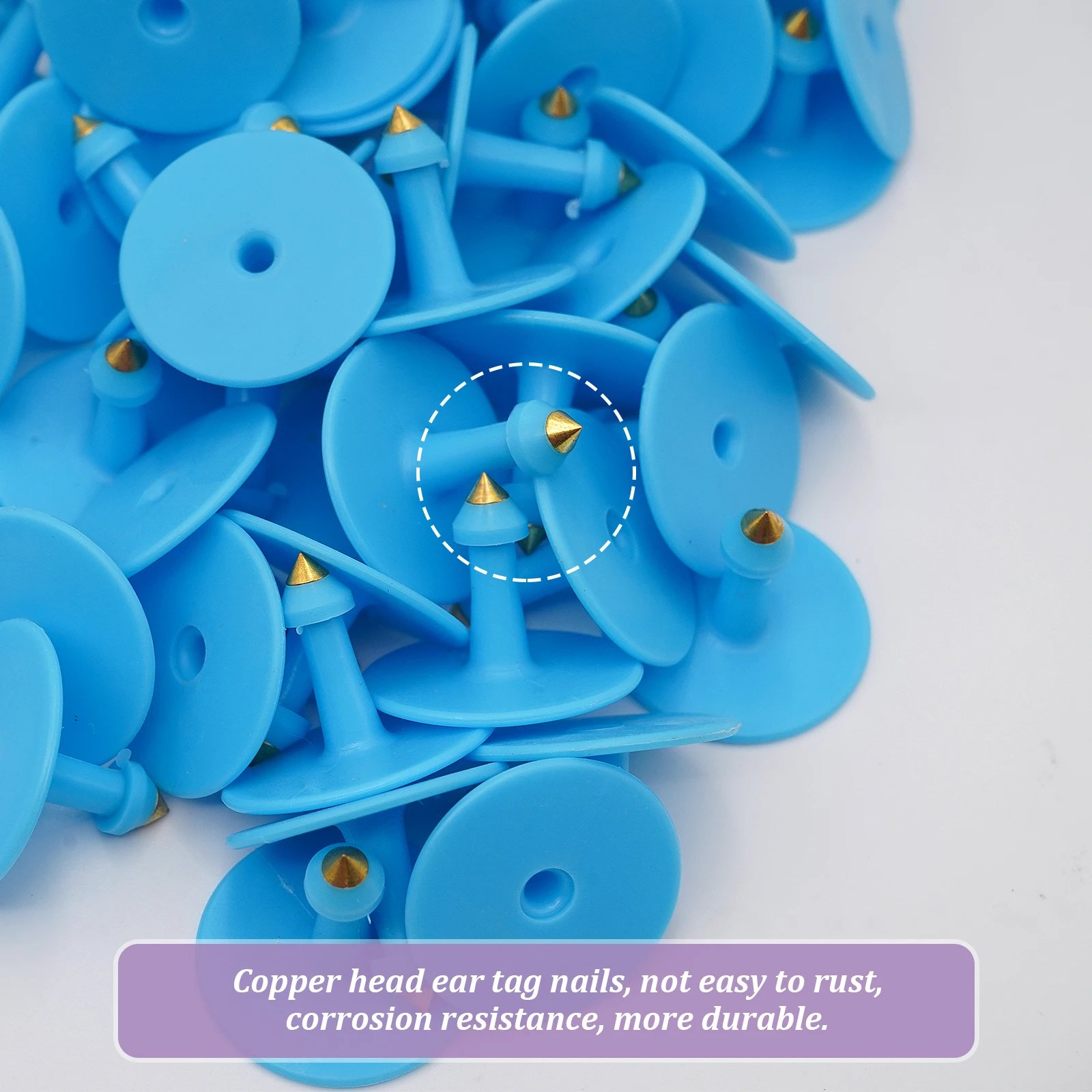 No. 1-500 Sheep Ear Tag Signs with The Word Ear Laser Typing Copper Head Earrings Farm Animal Identification Card 100Pcs