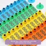 No. 1-500 Sheep Ear Tag Signs with The Word Ear Laser Typing Copper Head Earrings Farm Animal Identification Card 100Pcs - Image 2