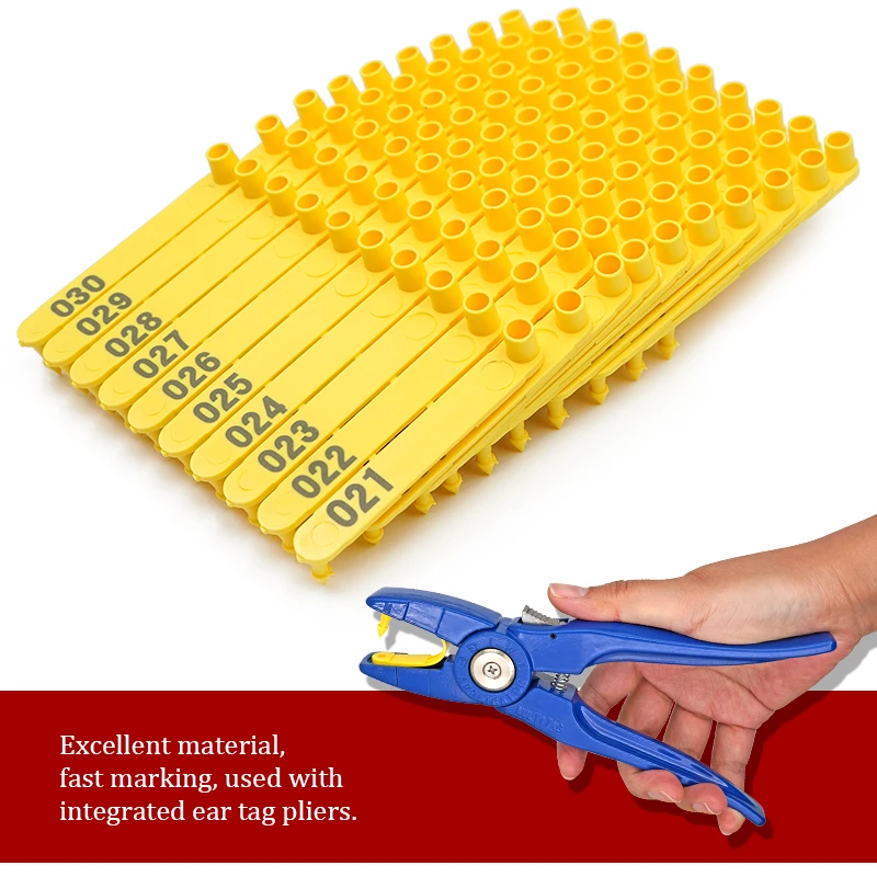 Livestock Animal Goat Ear Tag Pliers Dog Rabbits Sheep Ear Tags Nylon Material Sheep Laser Ear Tag No.001-100 Livestock Animal Goat Ear Tag Pliers Dog Rabbits Sheep Ear Tags Nylon Material Sheep Laser Ear Tag No.001-100