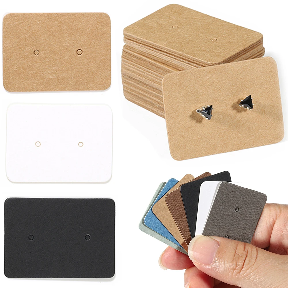81674-ob8zv2.jpg 50/100pcs 3.5x2.5cm Earring Display Cards Kraft Paper Cards for Women Handmade Jewelry Earring Studs Packaging Retail Price Tags - Image 1