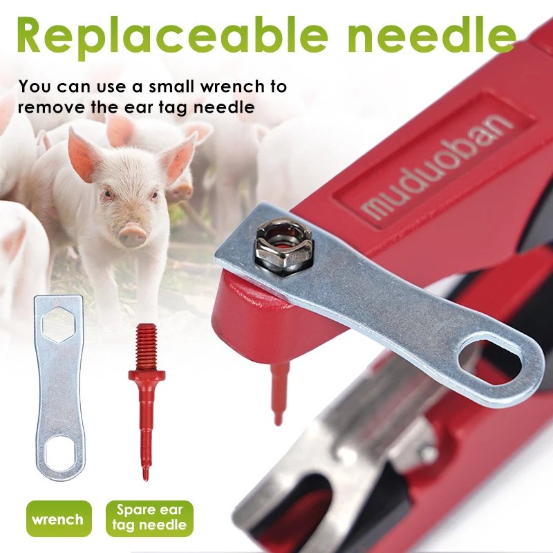 1 Pcs Ear Tag Pliers And 5Pcs Pins Animal Control Device Green Metal Ear Thorn Tongs Swine Cow Sheep Rabbit Identification Tool