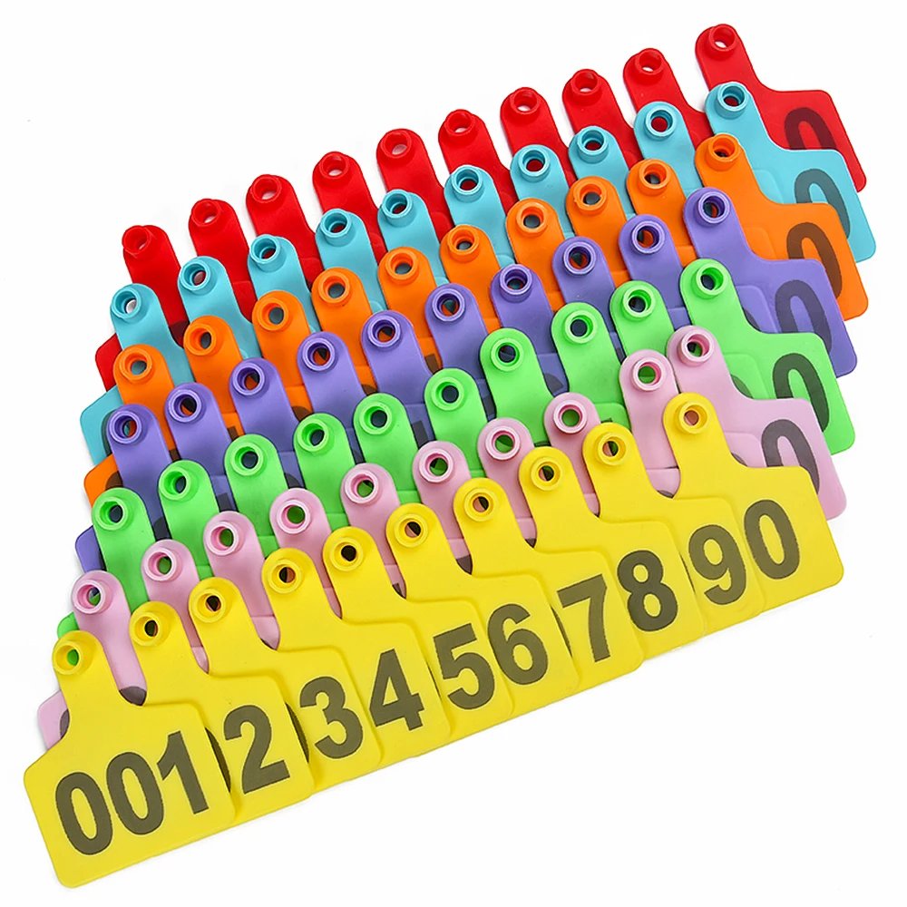 100 PCS Plastic TPU Cattle Ear Tags: Ideal Identification Labels for Cows, Pigs, and Sheep on Livestock Farms
