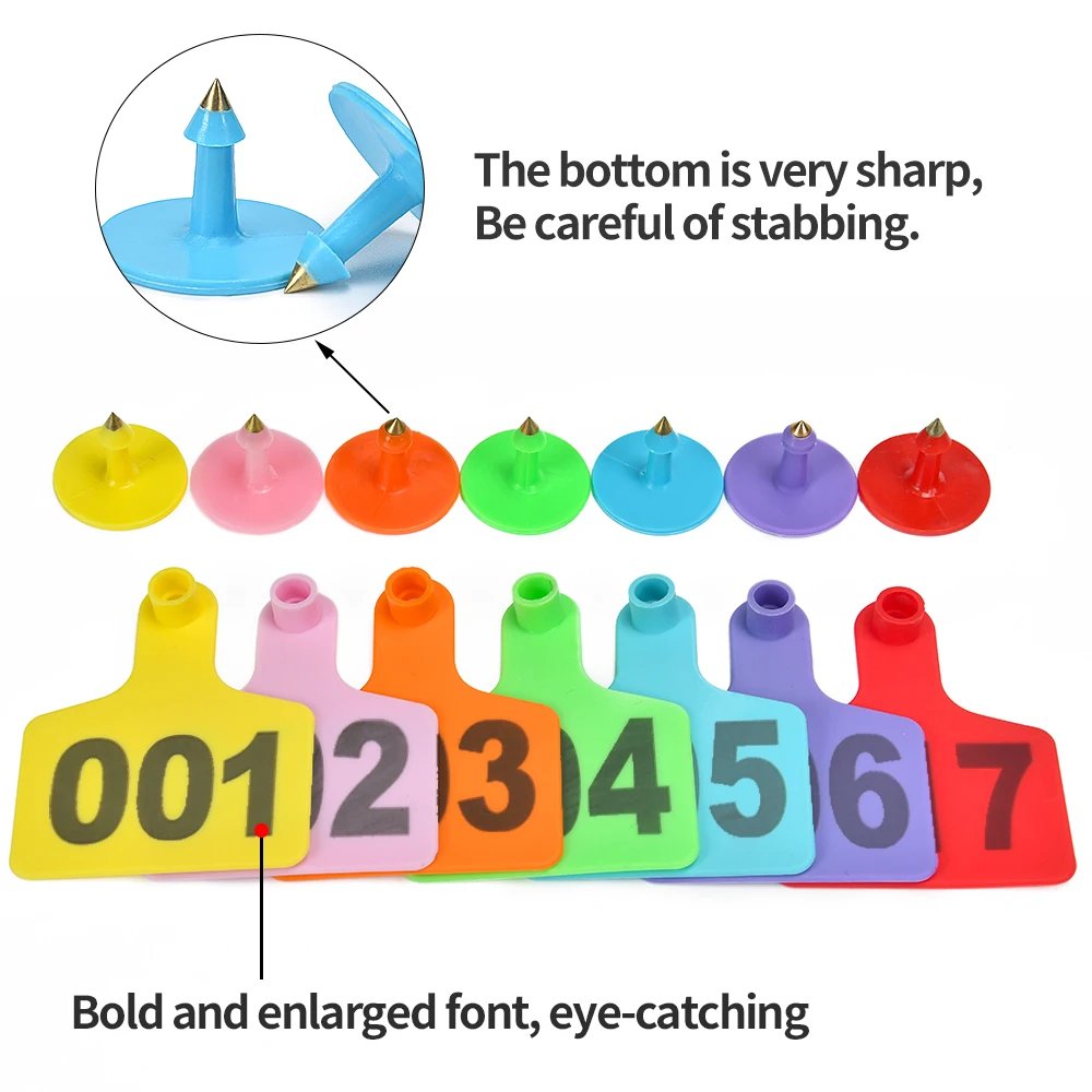 100 PCS Plastic TPU Cattle Ear Tags: Ideal Identification Labels for Cows, Pigs, and Sheep on Livestock Farms