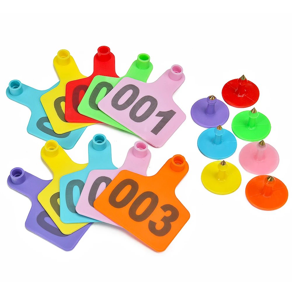 100 PCS Plastic TPU Cattle Ear Tags: Ideal Identification Labels for Cows, Pigs, and Sheep on Livestock Farms