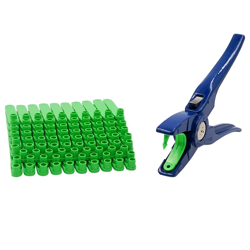 100Pcs Ear Tags Livestock Animal Goat Tags and Plier Farm Animals Idetification Card Sheep Ear Tag Without Words Easy To Install
