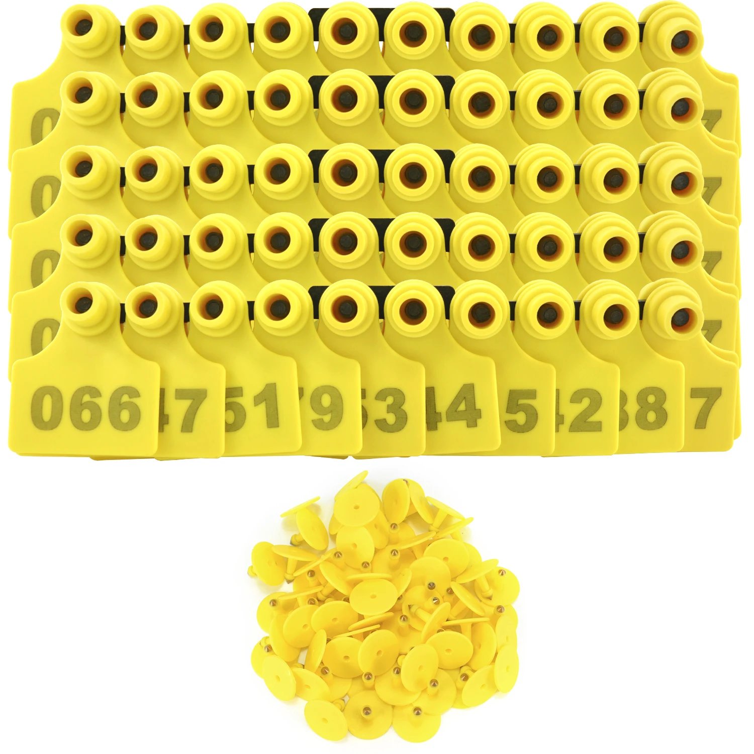 100-Piece Set: Plastic TPU Pig Ear Tags—Versatile Identification Solution for Cows, Goats, Sheep and All Farm Livestock