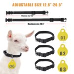 28 Pcs Farm Sheep Calf Sheep Animal Tag With Double Sided Numbers 01-84 Adjustable Pet Livestock Tag Collar Marking Label Collar - Image 2
