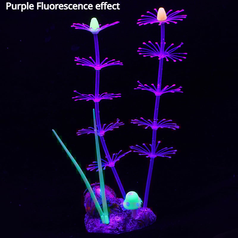 Simulation Aquatic Plants Fluorescent Silicone Water Grass Fish Tank Landscape Aquarium Decoration Coral Landscaping Home Decor