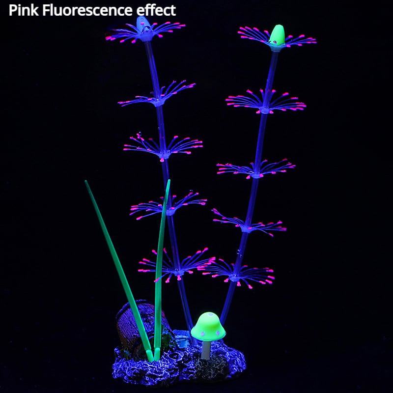 Simulation Aquatic Plants Fluorescent Silicone Water Grass Fish Tank Landscape Aquarium Decoration Coral Landscaping Home Decor