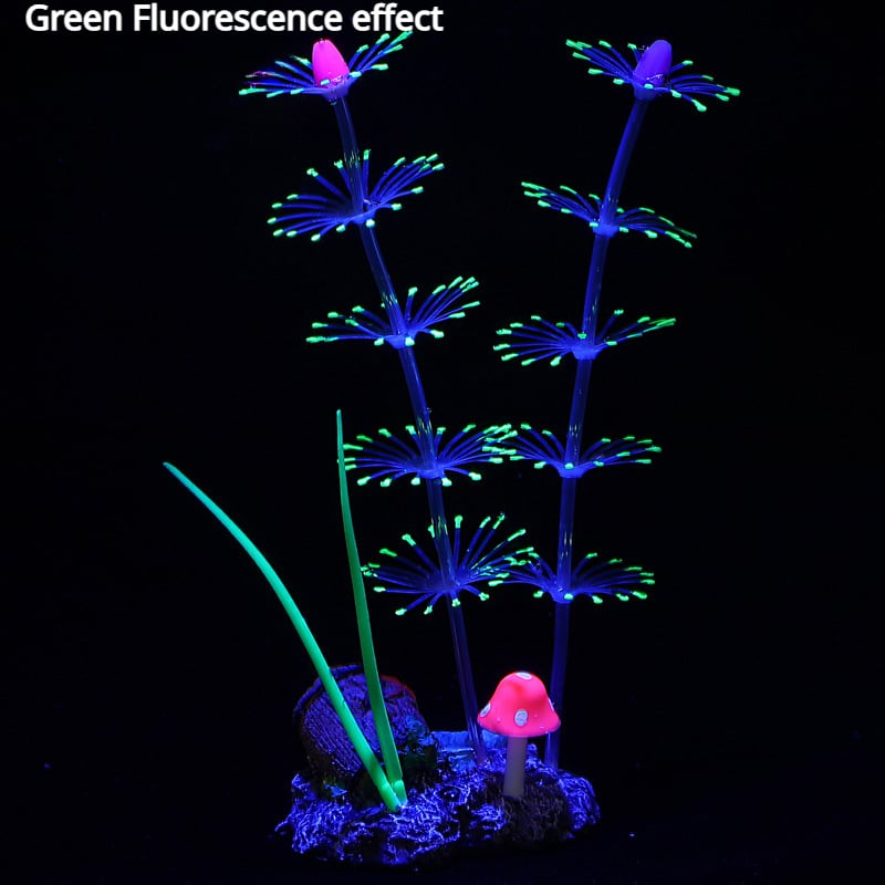 Simulation Aquatic Plants Fluorescent Silicone Water Grass Fish Tank Landscape Aquarium Decoration Coral Landscaping Home Decor