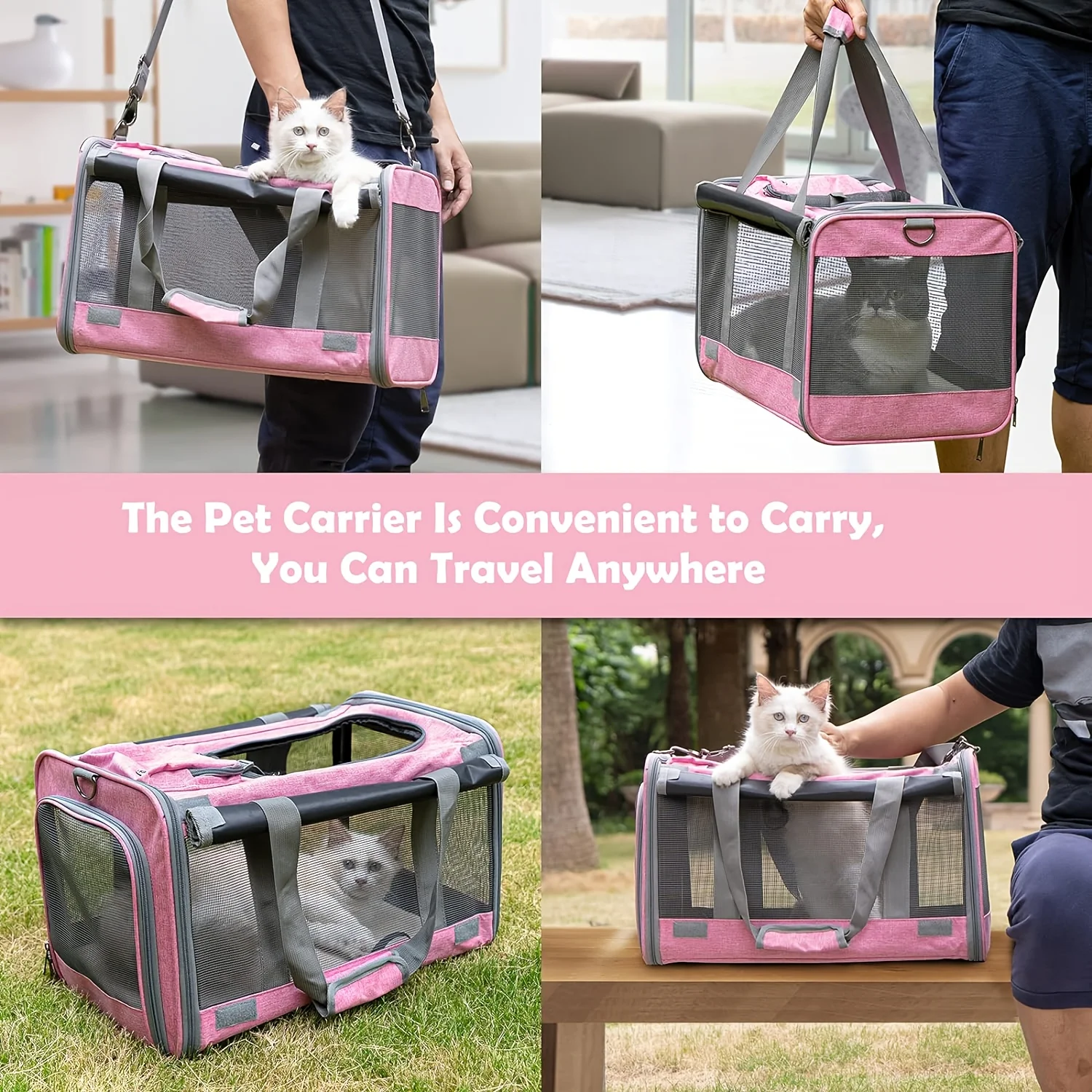Pet Carrier for Large and Medium Cats Soft-Sided Pet Carrier for Big Medium Cats and Puppy Dog Carriers Cat Carriers Pet Carrier for Large and Medium Cats Soft-Sided Pet Carrier for Big Medium Cats and Puppy Dog Carriers Cat Carriers