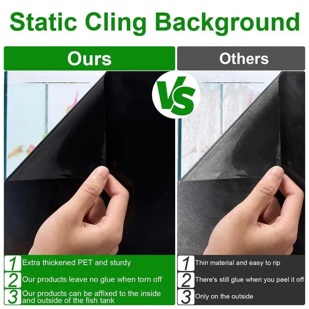 Fish Tank Background Static Cling Black Fish Tank Backdrop Aquarium Poster Aquarium Backdrop Aquarium Wallpaper Decorations