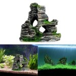 Artificial Moss Hiding Cave Mountain View Underwater Fish Tank Ornament Landscaping Craft Living Room Resin Aquarium Rockery - Image 5