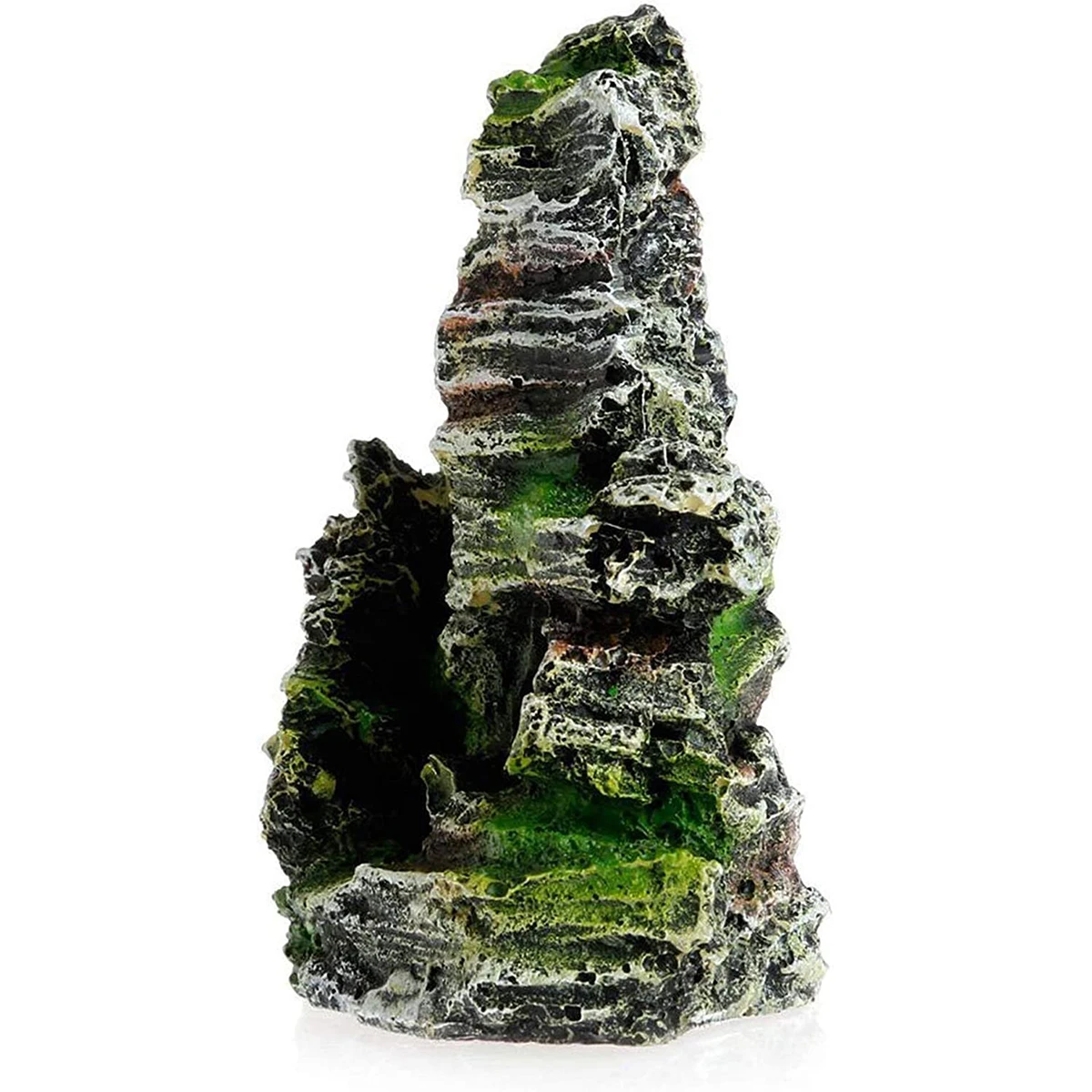Artificial Moss Hiding Cave Mountain View Underwater Fish Tank Ornament Landscaping Craft Living Room Resin Aquarium Rockery