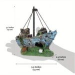Aquarium Fish Tank Landscape Wreck Ship Decor Resin Boat Ornament Aquarium Accessories Decoration - Image 3
