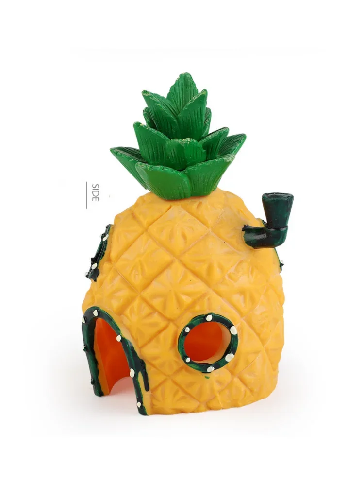 Cute Aquarium Resin Decoration Castle Pineapple Dining Room Dodge House Aquarium Small Ornament Fish Tank Accessories Decoration