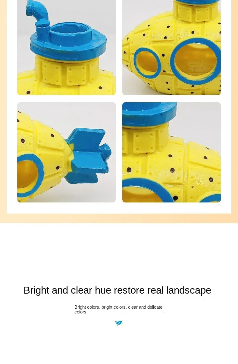 Resin Submarine Ornaments Aquarium Fish Tank Decoration Fish Shrimp Shelter Cave Landscaping Accessories for Aquarium Fish Tank